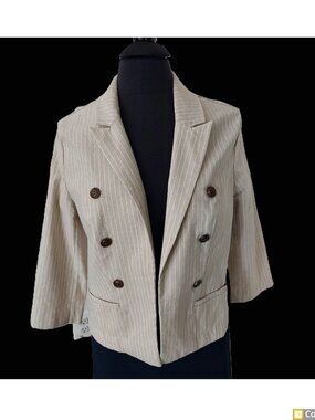 Linda Matthews summer blazer SZ L Cotton mix